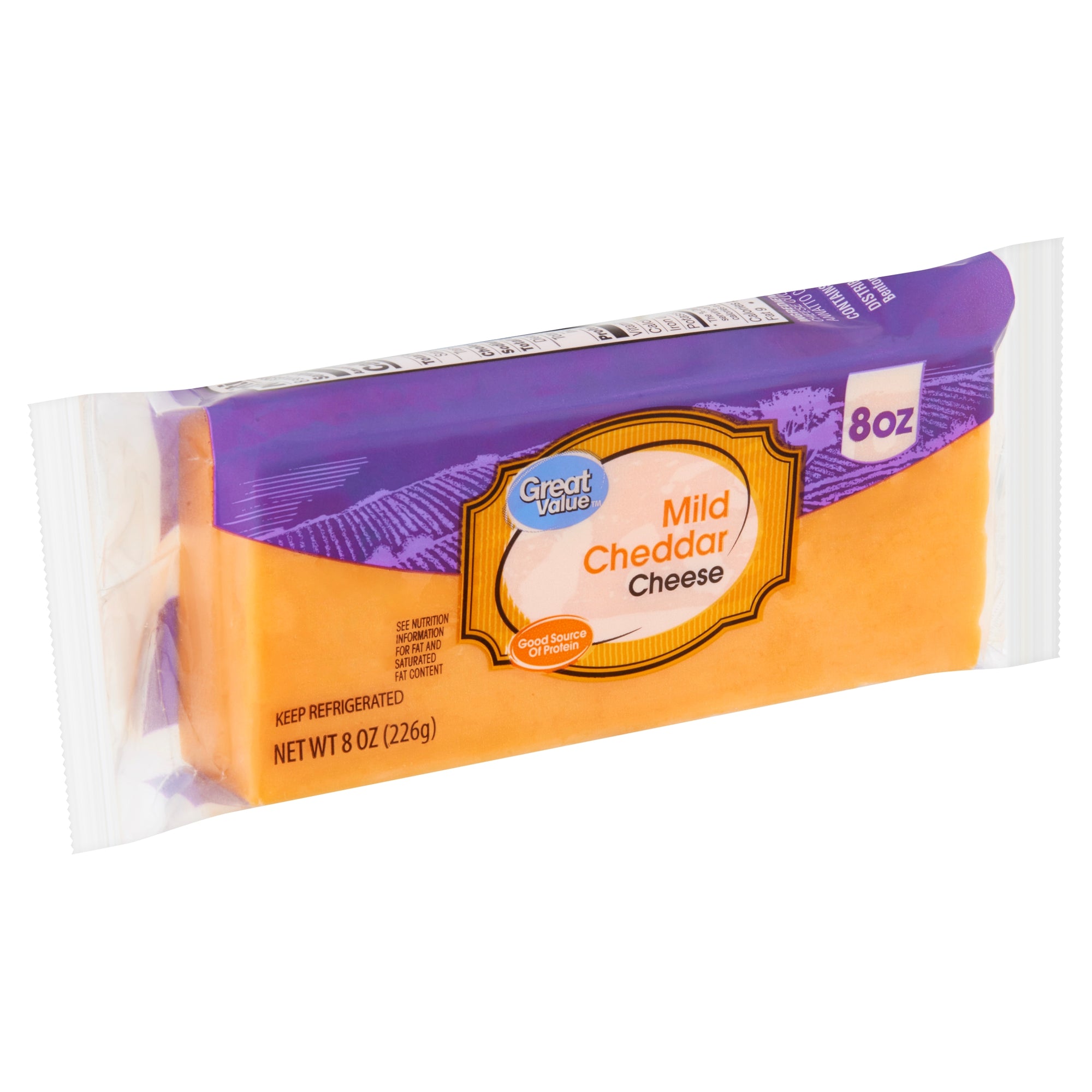 Cheese, Mild Cheddar Block - 8 oz - All Brands