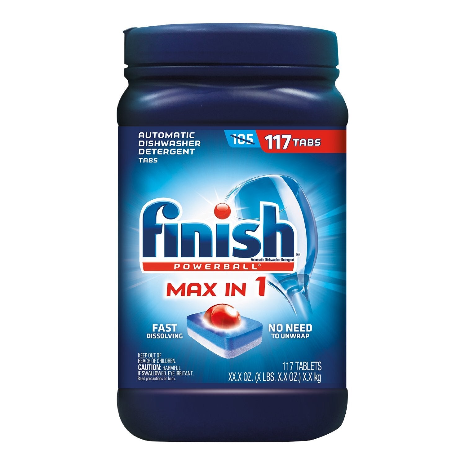 Finish Powerball Max in 1 Dishwasher Tab 117count