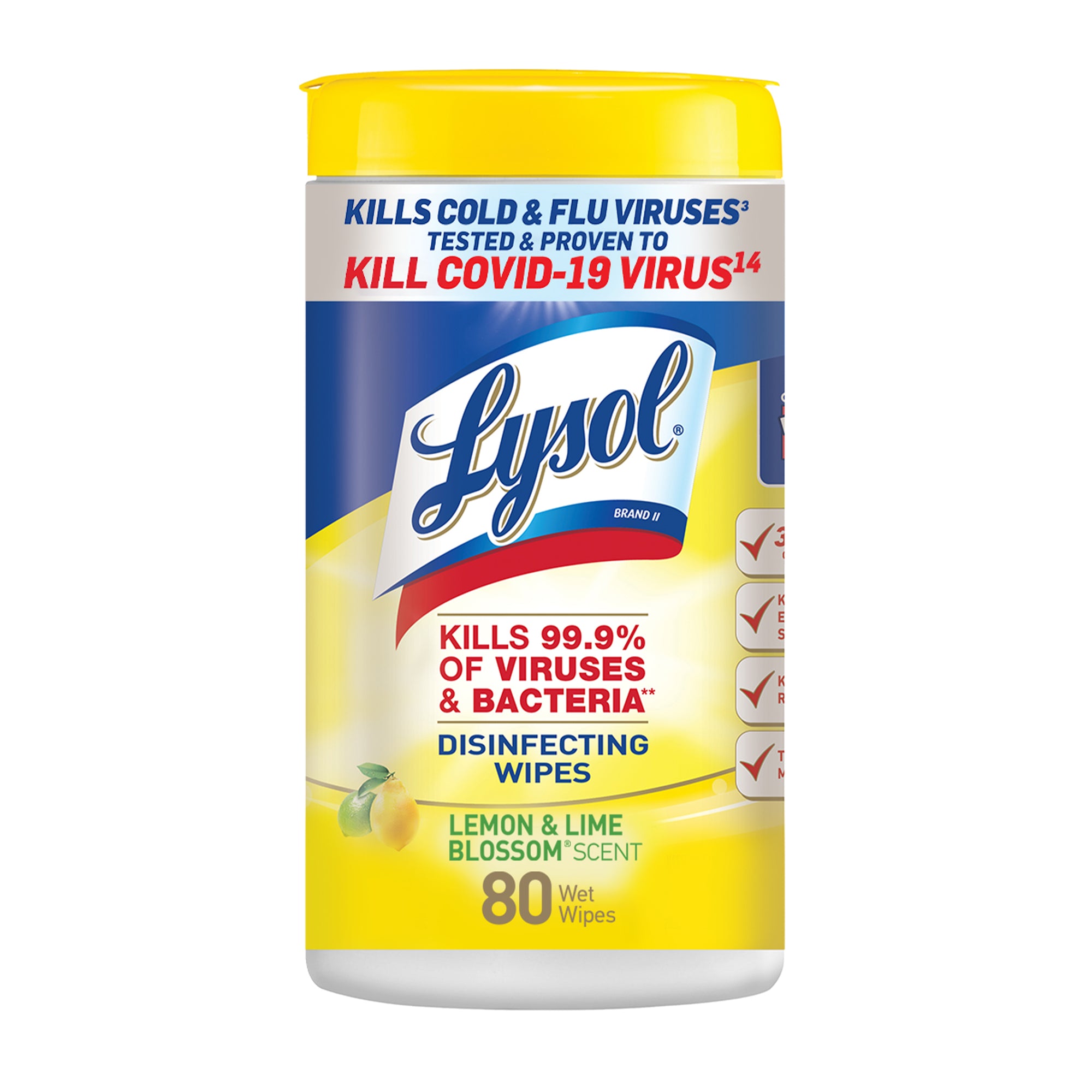 Lysol Wipes Lemon & Lime Scent 80ct