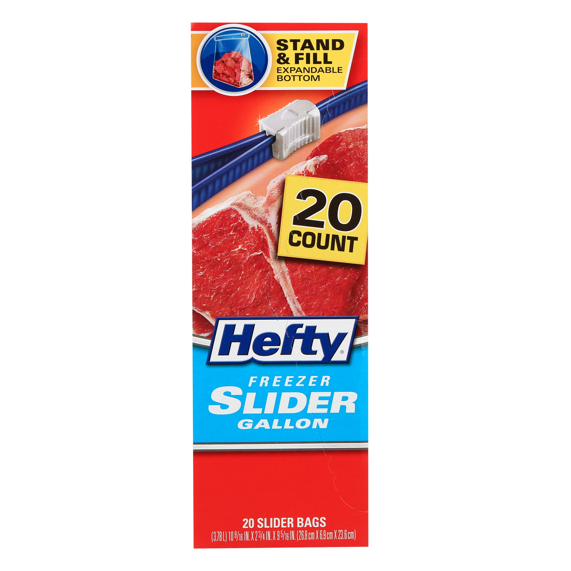 Hefty Freezer Slider Gallon Bags 10 ct