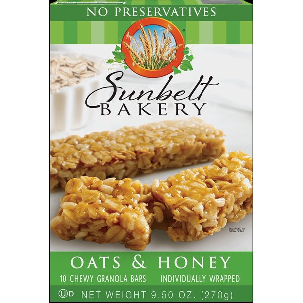 Sunbelt Bakery Oats&Honey Chewy Granola Bars 9.50z