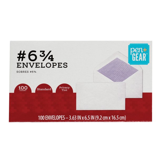 Pen & Gear 6.75 Envelopes 100 ct