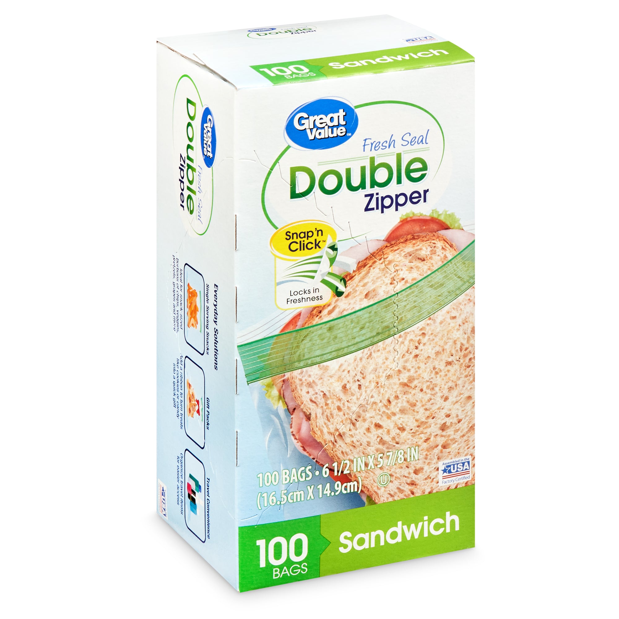 Zipper Sandwich Bags 100 ct - All Brands