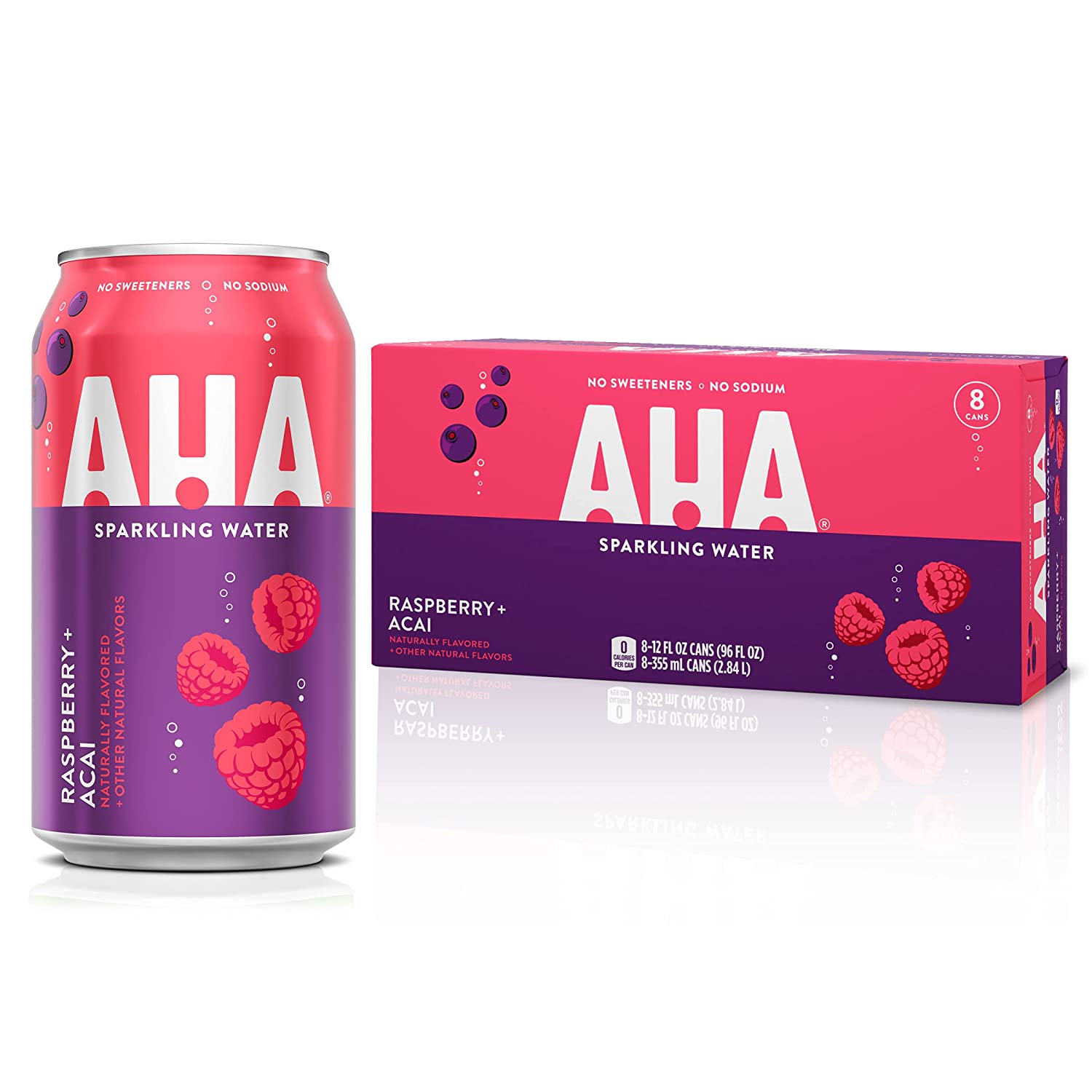 Aha Sparkling Water Raspberry & Acai 8pk