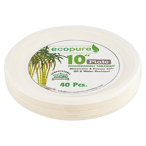 Ecopure Paper Plates - 10" 40 count