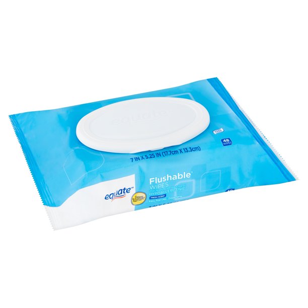 Flushable Cleansing Wipes Fresh Scent 48 pk