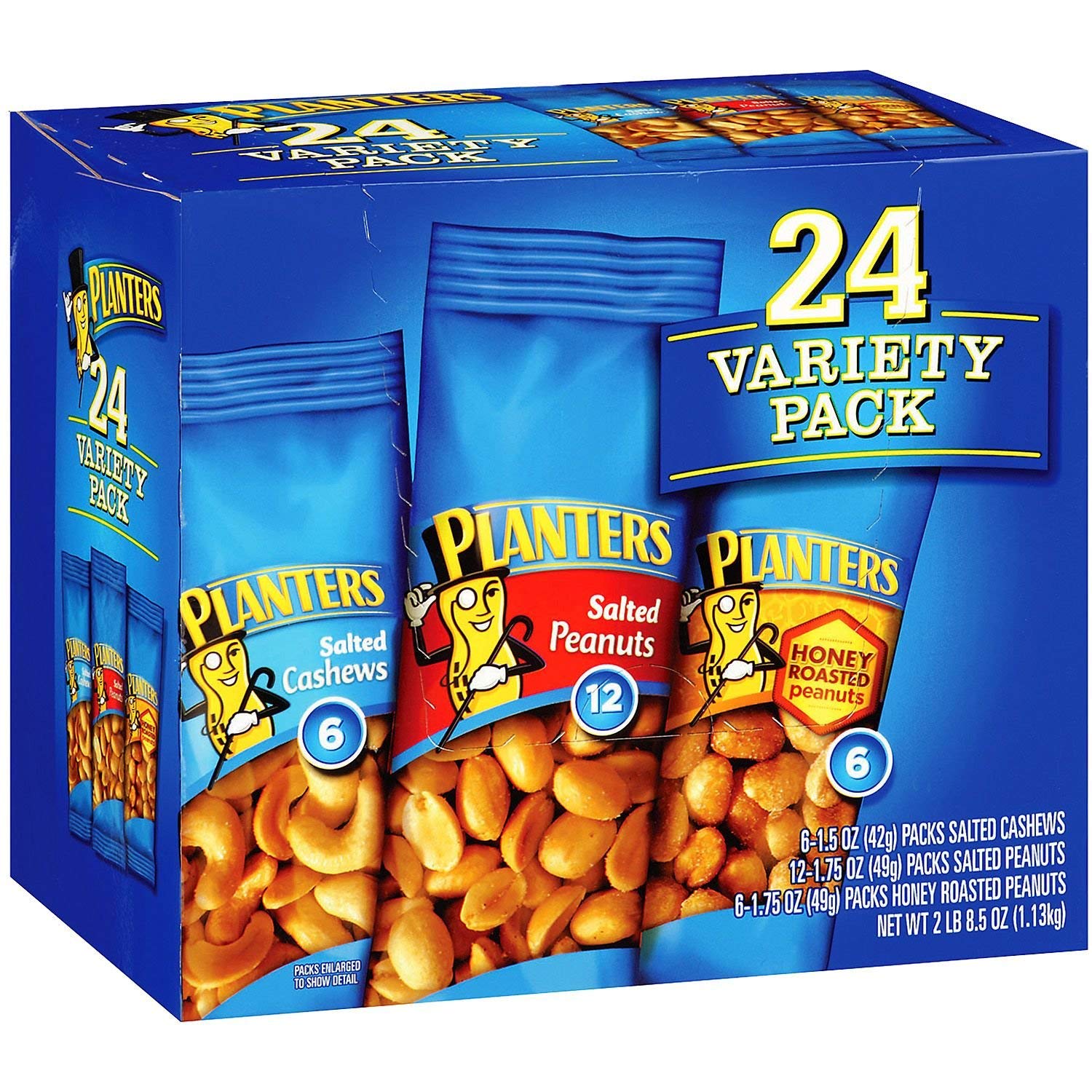 Planters Tube  Variety Pack Nuts 24 pk