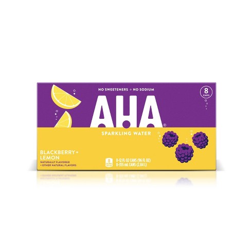 Aha Sparkling Water Blackberry & Lemon 8pk