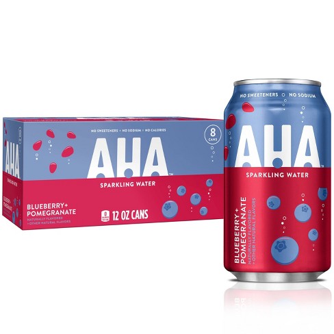 Aha Sparkling Water Blueberry & Pomegranate 8 pk