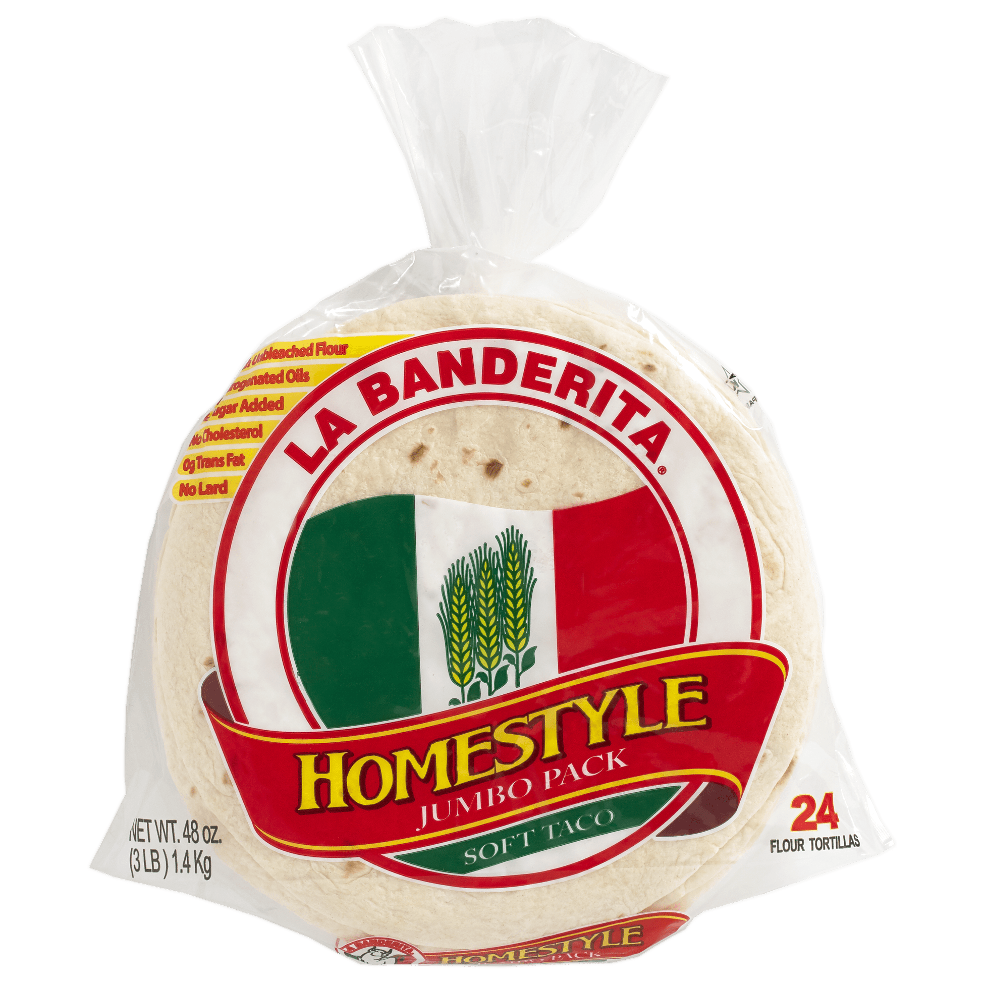 La Banderita Homestyle Jumbo Soft Taco - 24 pk