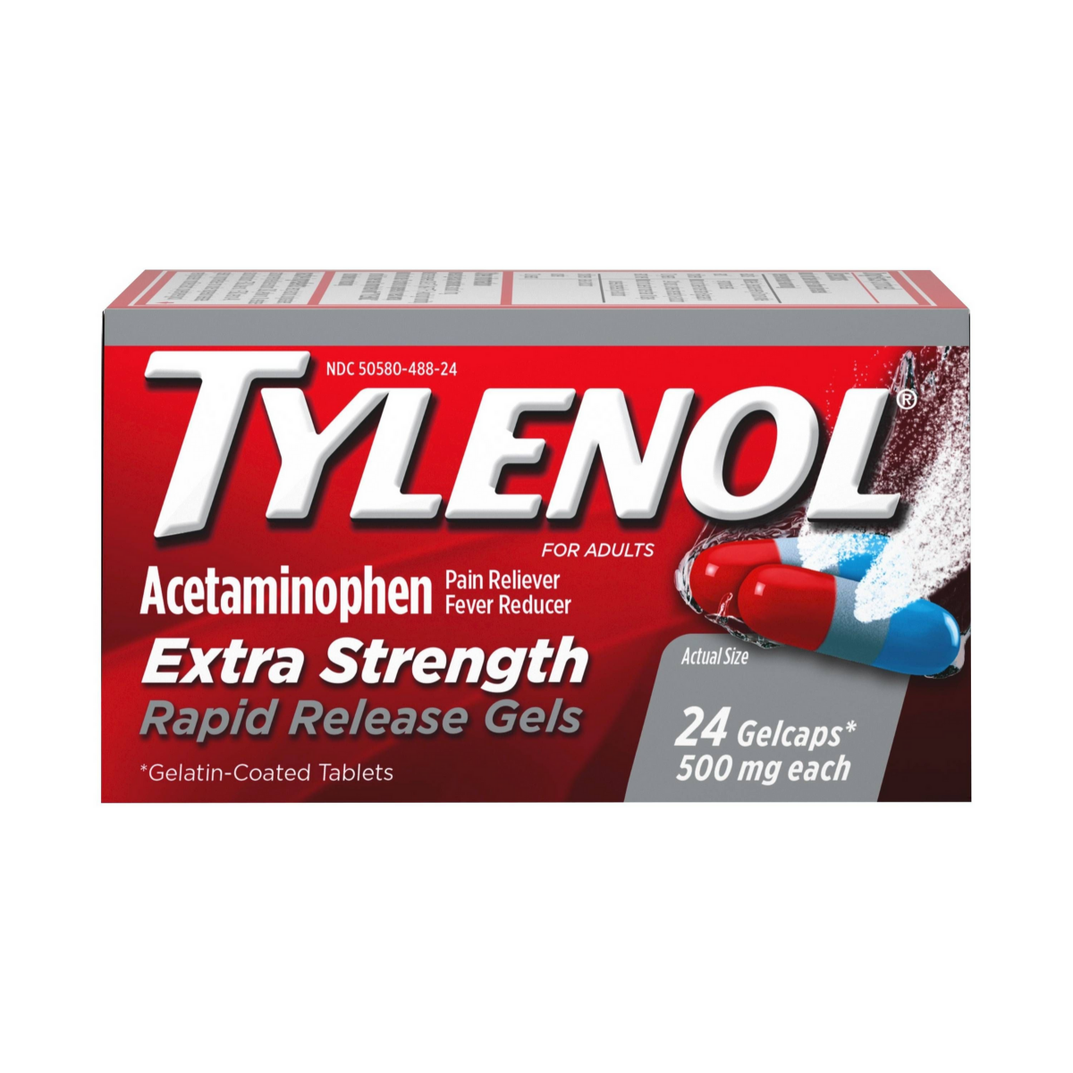 Tylenol Acetaminophen 24 gelcaps