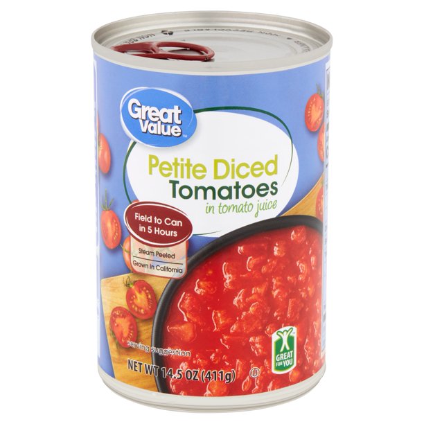 Diced tomatoes - Petite 14.5 oz - All Brands