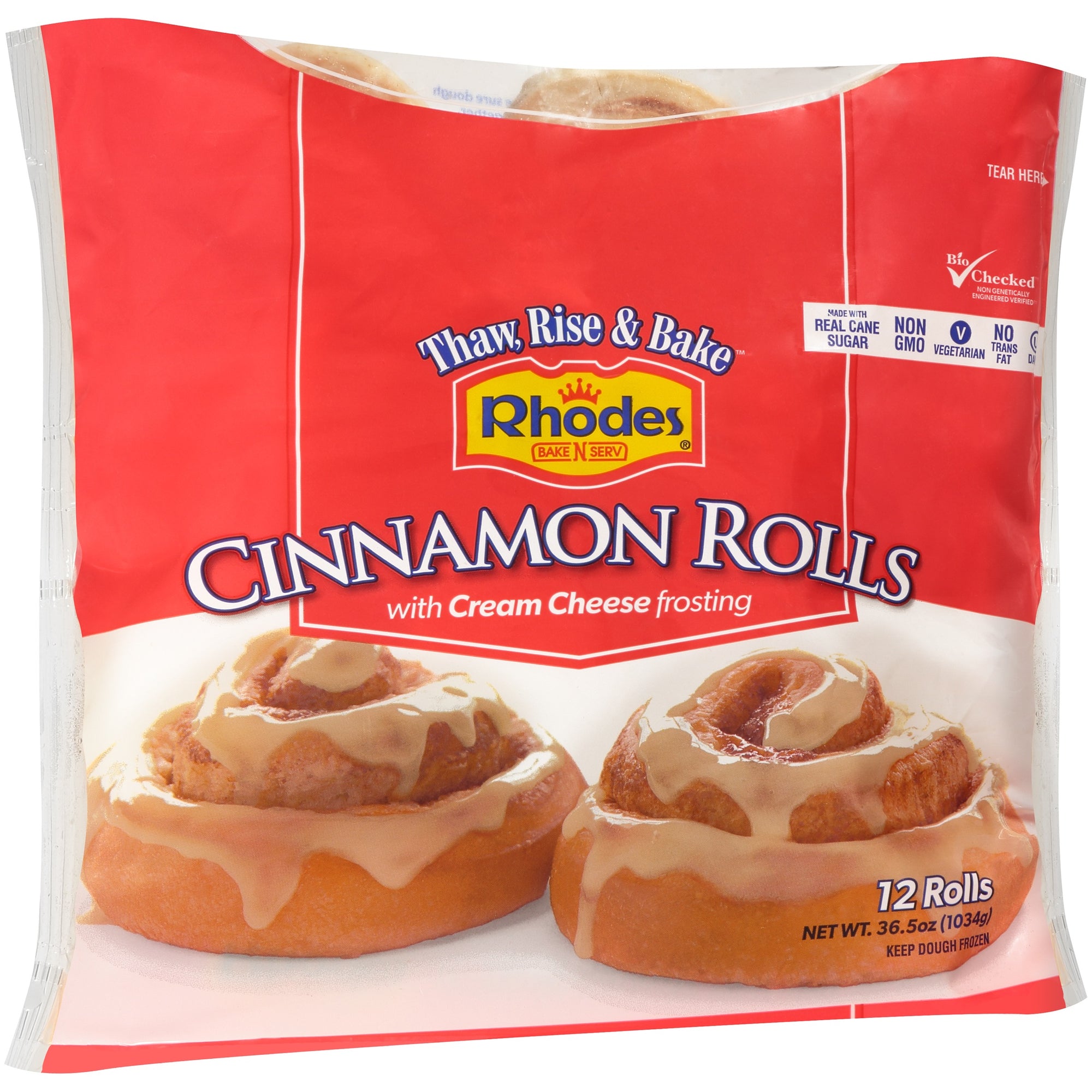 Rhodes Thaw and Bake Cinnamon Rolls with icing - 36 oz