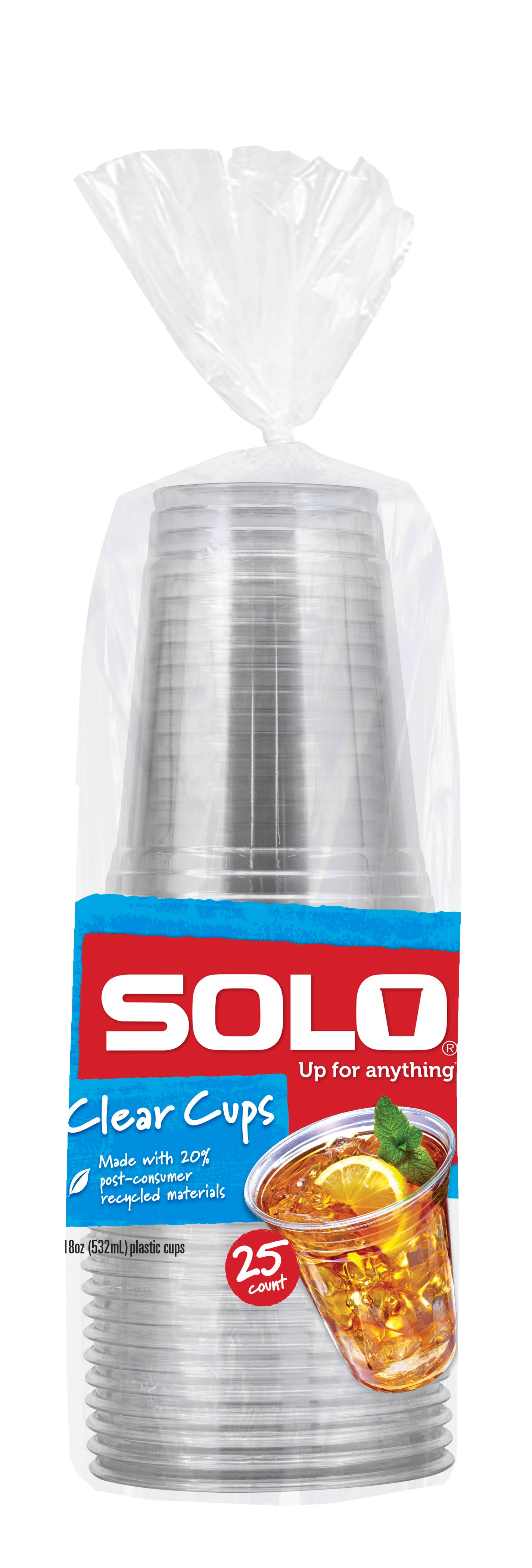 Solo Clear Plastic Cups 18oz 25ct