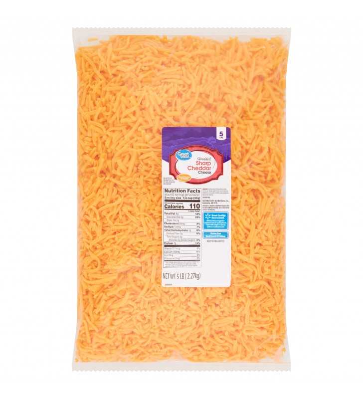 Cheese, Shredded Sharp Cheddar - 5 lb - All Brands