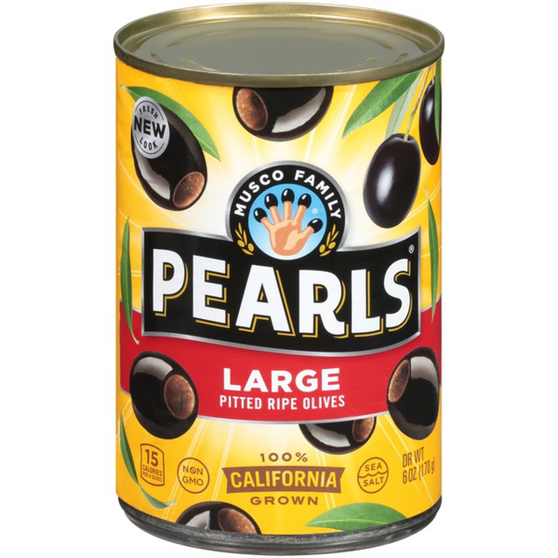 Pearls Large Black Olives 6 oz