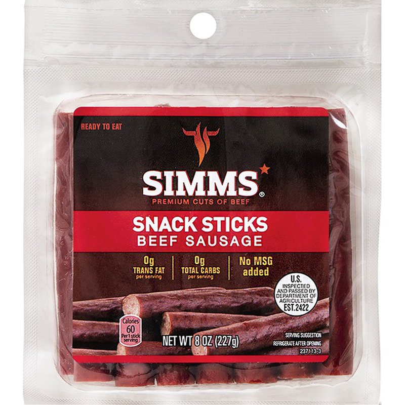 Simms Snack Sticks Beef Sausage 7 oz