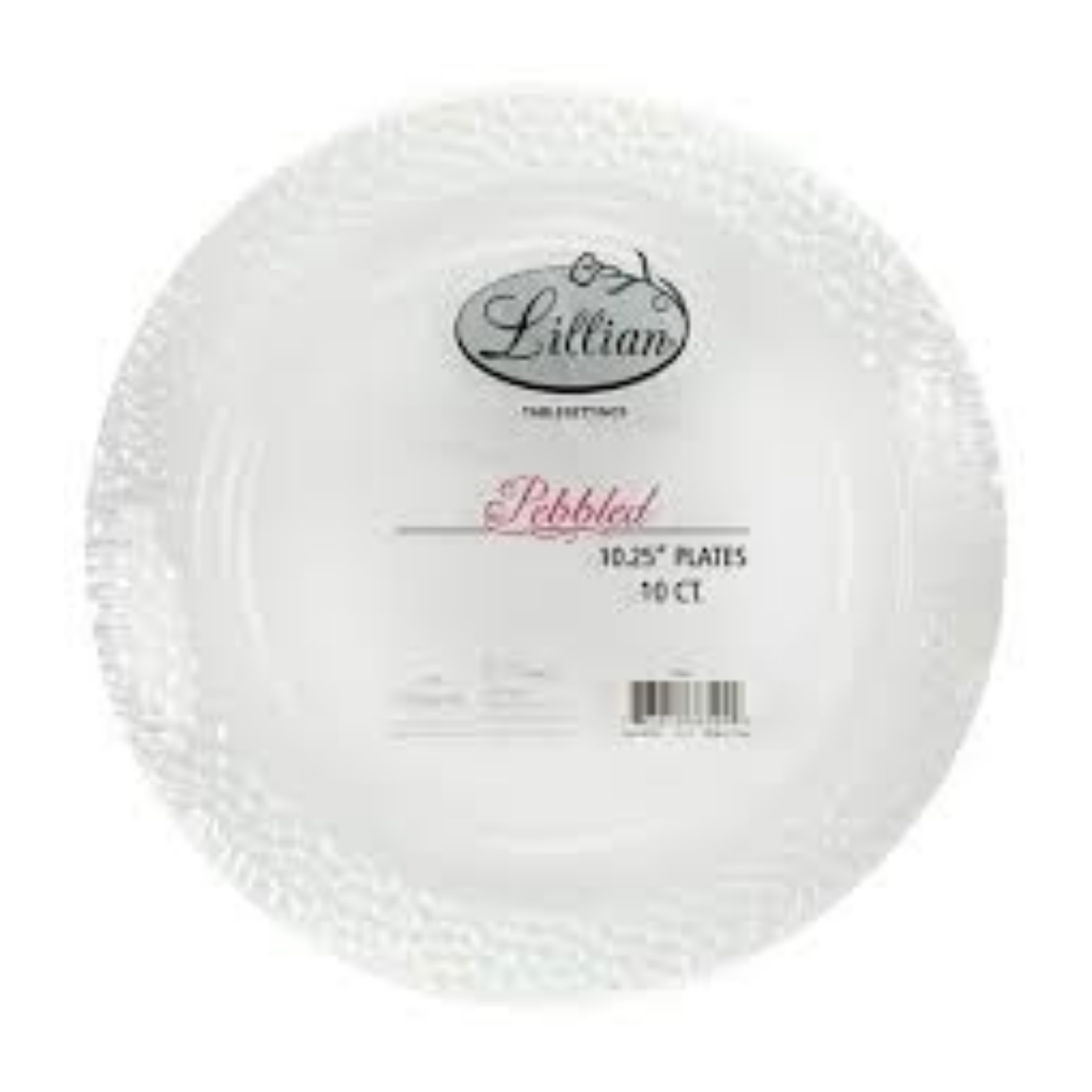 Lillian Pebbled Pearl Disp Plates 10.25" - 10 ct